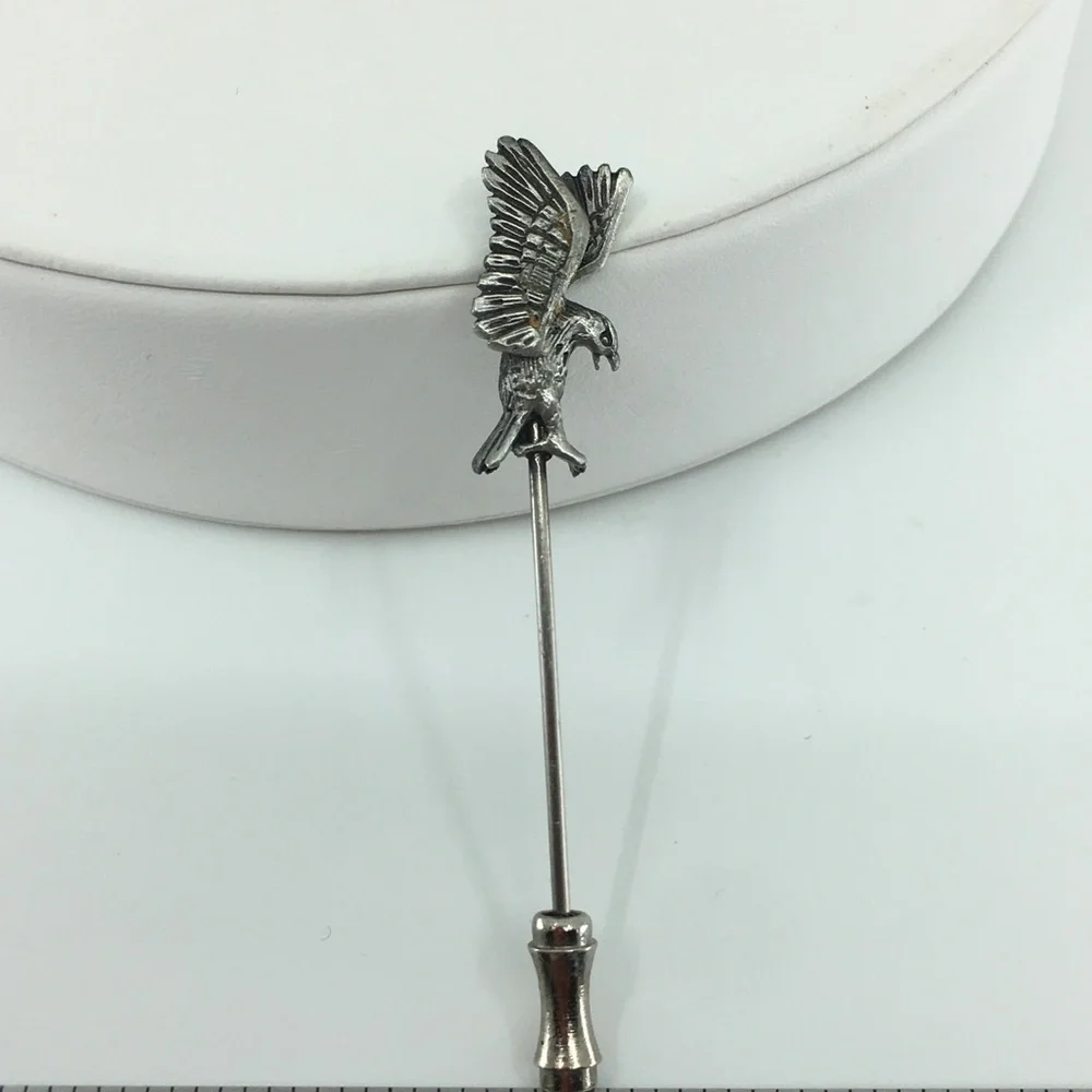 Vintage Eagle Stick Pin Silver Tone Bird Hat Pin